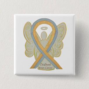 Childhood Brain Cancer Angel Awareness Ribbon Pins