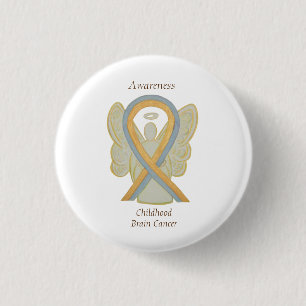 Childhood Brain Cancer Angel Awareness Ribbon Pins