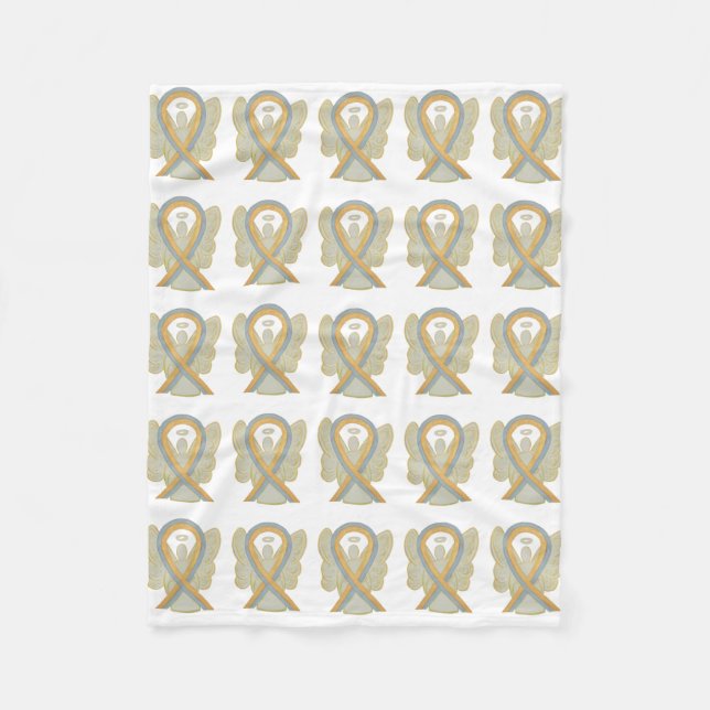Childhood Brain Cancer Awareness Ribbon Blankets (Front)
