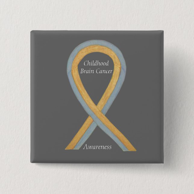 Childhood Brain Cancer Custom Awareness Ribbon Pin (Front)