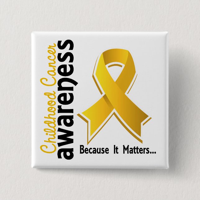Childhood Cancer Awareness 5 2 Inch Square Button (Front)