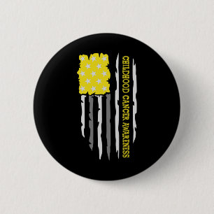 Childhood Cancer Awareness American US Flag 2 Inch Round Button
