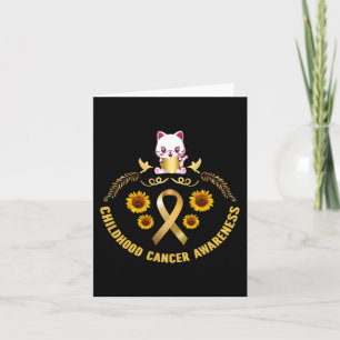 childhood cancer awareness beautiful cat gold canc card