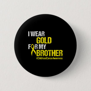 Childhood Cancer Awareness  Brother Yellow Ribbon  2 Inch Round Button
