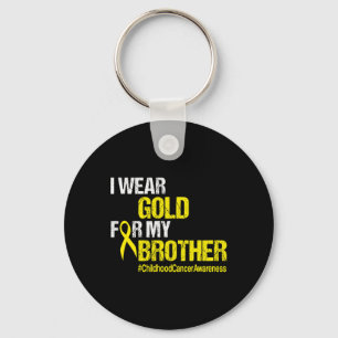 Childhood Cancer Awareness  Brother Yellow Ribbon  Keychain