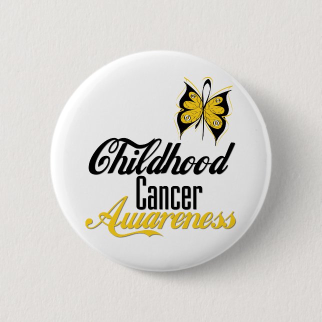 Childhood Cancer Awareness Butterfly 2 Inch Round Button (Front)