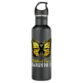 Childhood Cancer Awareness Butterfly Ribbon  710 Ml Water Bottle