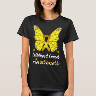 Childhood Cancer Awareness Butterfly Ribbon Suppor T-Shirt