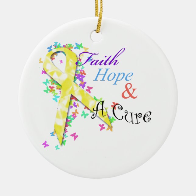 Childhood Cancer Awareness Ceramic Ornament (Front)
