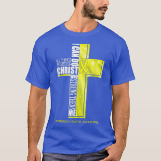 Childhood Cancer Awareness Christian Cross Ribbon  T-Shirt