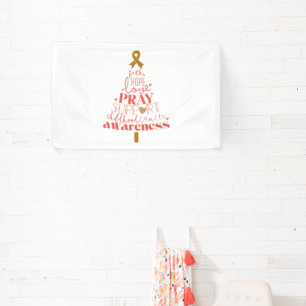 childhood cancer awareness Christmas Large Banner 
