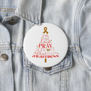 childhood cancer awareness Christmas Tree 4 Inch Round Button