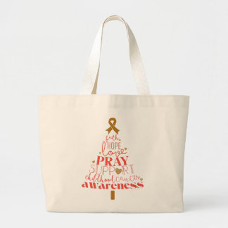 childhood cancer awareness Christmas Tree  Large Tote Bag