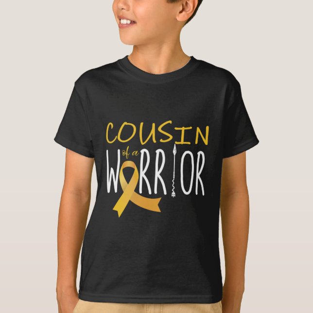 Childhood cancer awareness Cousin of a warrior  T-Shirt (Front)
