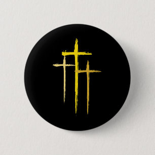 Childhood Cancer Awareness Cross Christian Costume 2 Inch Round Button