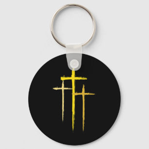 Childhood Cancer Awareness Cross Christian Costume Keychain