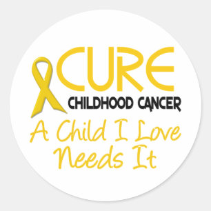 Childhood Cancer Awareness CURE Classic Round Sticker
