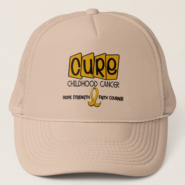 Childhood Cancer Awareness CURE Trucker Hat (Front)