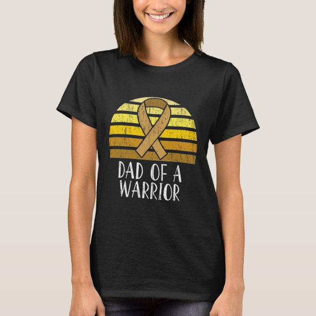 Childhood Cancer Awareness Dad Of A Warrior 1 T-Shirt (Front)