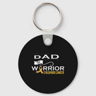 Childhood cancer awareness Dad of a warrior Keychain
