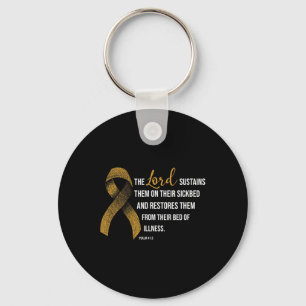 Childhood Cancer Awareness Faith Christian Gift Keychain