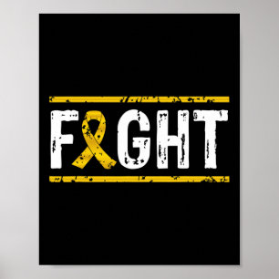 Childhood Cancer Awareness Fight Cancer Gold Ribbo Poster
