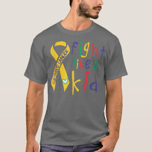 Childhood Cancer Awareness Fight-Like-Kid Gold Rib T-Shirt