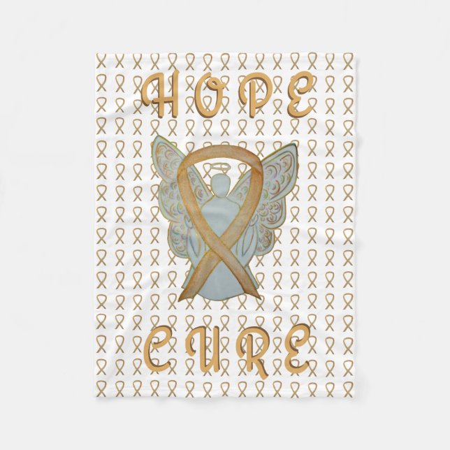 Childhood Cancer Awareness Gold Ribbon Blanket (Front)