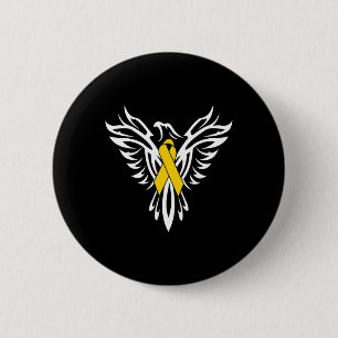 Childhood Cancer Awareness Gold Ribbon Phoenix  2 Inch Round Button