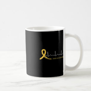 Childhood Cancer Awareness Heartbeat Gold Ribbon  Coffee Mug