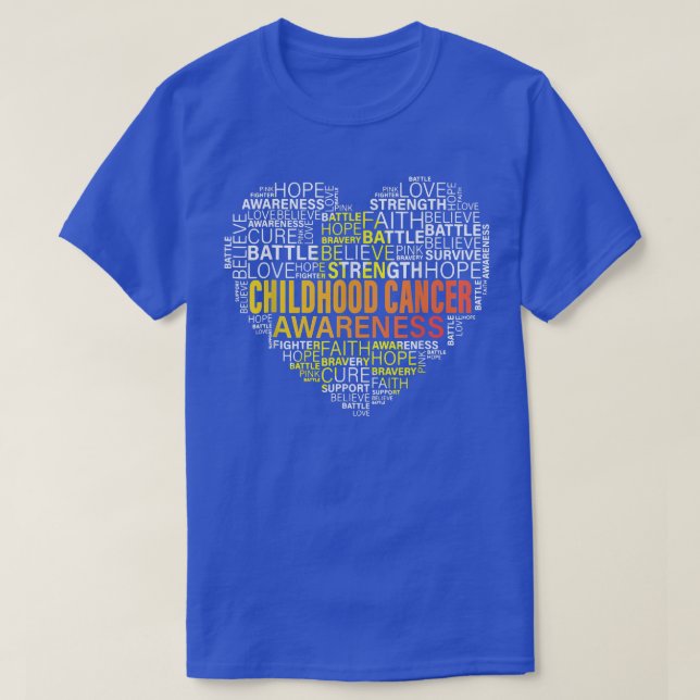 Childhood Cancer Awareness Hope Support Strong War T-Shirt (Design Front)