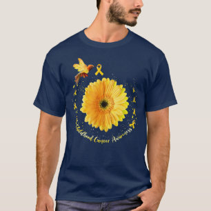 Childhood Cancer Awareness  Hummingbird Gold Sunfl T-Shirt