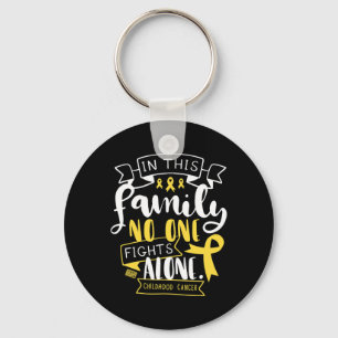 Childhood Cancer Awareness Kid Family No Alone Quo Keychain