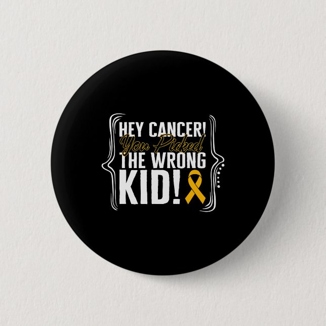 Childhood Cancer Awareness Kid Warrior Ribbon Stro 2 Inch Round Button (Front)