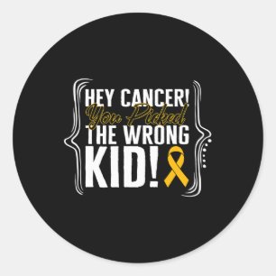Childhood Cancer Awareness Kid Warrior Ribbon Stro Classic Round Sticker