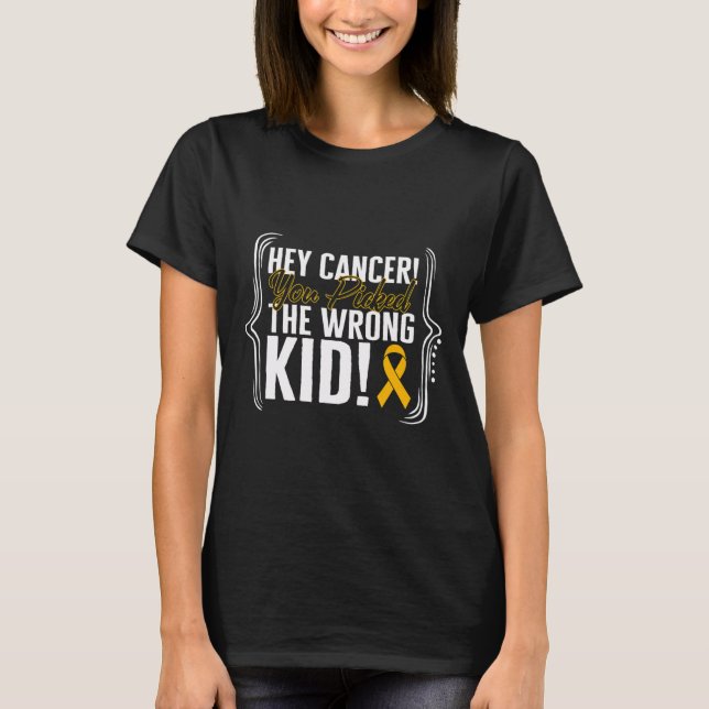 Childhood Cancer Awareness Kid Warrior Ribbon Stro T-Shirt (Front)