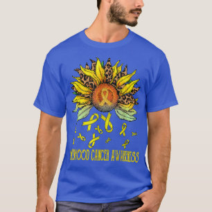 Childhood Cancer Awareness Leopard Sunflower Girl T-Shirt