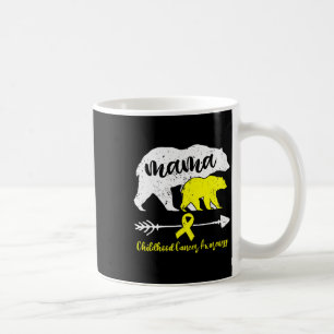 Childhood Cancer Awareness Mama Bear Support Famil Coffee Mug