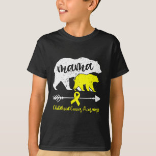 Childhood Cancer Awareness Mama Bear Support Famil T-Shirt
