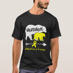 Childhood Cancer Awareness Mama Bear Support Famil T-Shirt