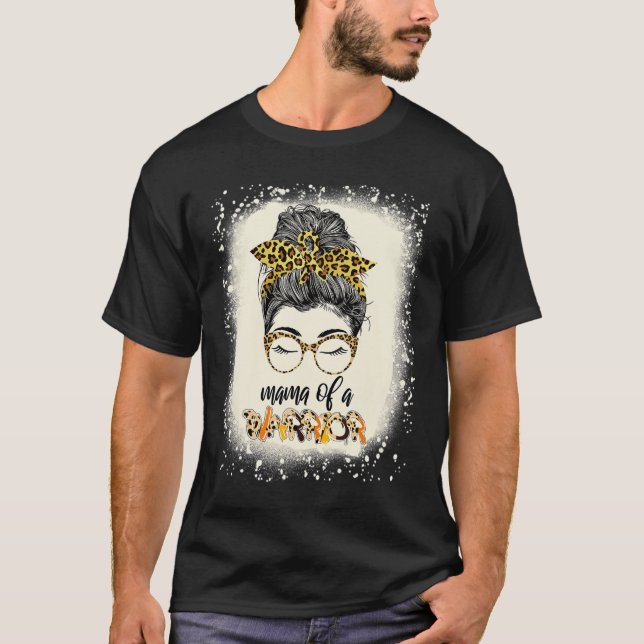 Childhood Cancer Awareness Mama Of A Warrior Messy T-Shirt (Front)