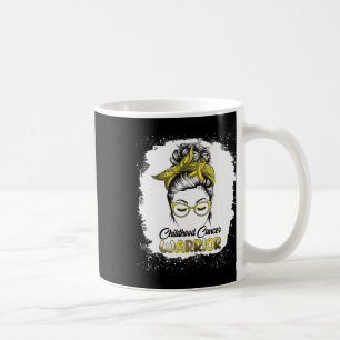 Childhood Cancer Awareness Messy Bun Hair Support Coffee Mug