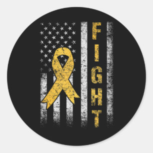 Childhood Cancer Awareness Month American Flag We Classic Round Sticker
