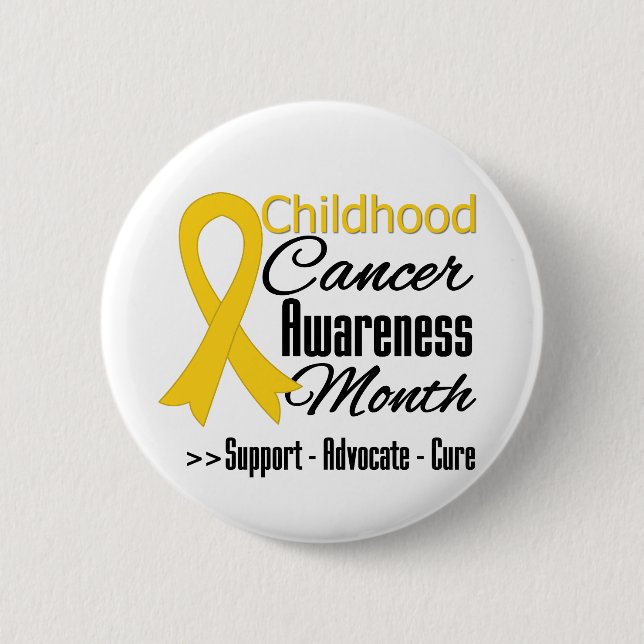 Childhood Cancer Awareness Month Gold Ribbon 2 Inch Round Button (Front)