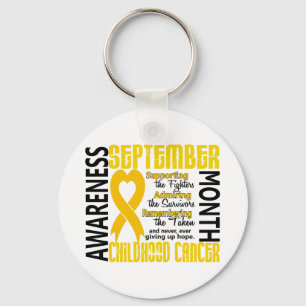 Childhood Cancer Awareness Month Heart 1.5 Keychain