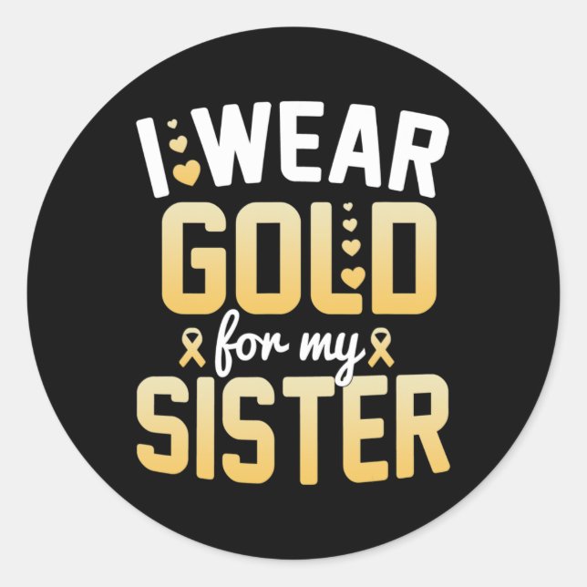 Childhood Cancer Awareness Month I Wear Gold For M Classic Round Sticker (Front)
