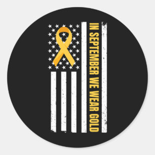 Childhood Cancer Awareness Month In September We W Classic Round Sticker