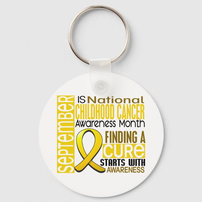 Childhood Cancer Awareness Month Ribbon I2 1.5 Keychain (Front)