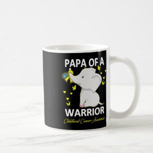 Childhood Cancer Awareness Papa Of A Warrior Ribbo Coffee Mug