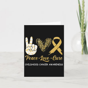 Childhood Cancer Awareness Peace Love Cure Leopard Card